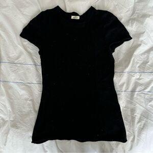 J. Crew Black Cashmere Short Sleeve Tee - Size S/M